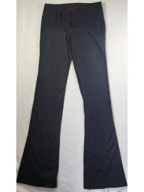 Shank Jeans #020 Womens Flare Leg Low Rise Pants Charcoal Grey Y2K Style